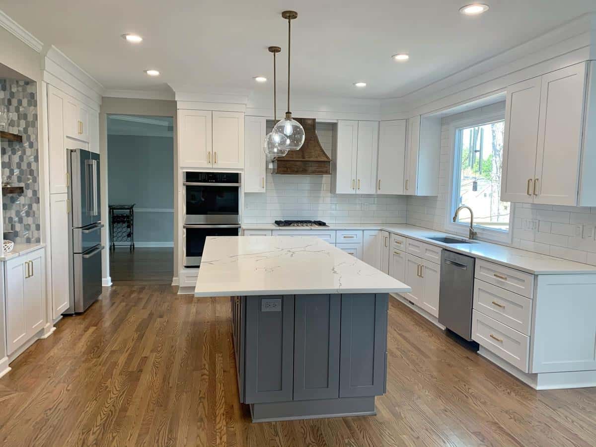Kitchen remodel by MAS Contractors in Richmond, VA — custom cabinets and quartz countertops